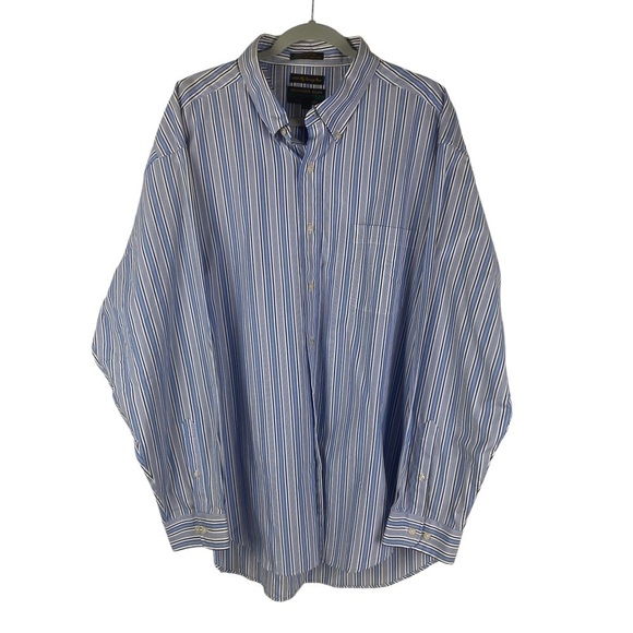 Alexander Julian Striped Long Sleeve Button Down Collar Shirt Men's XXL Blue - Picture 1 of 8